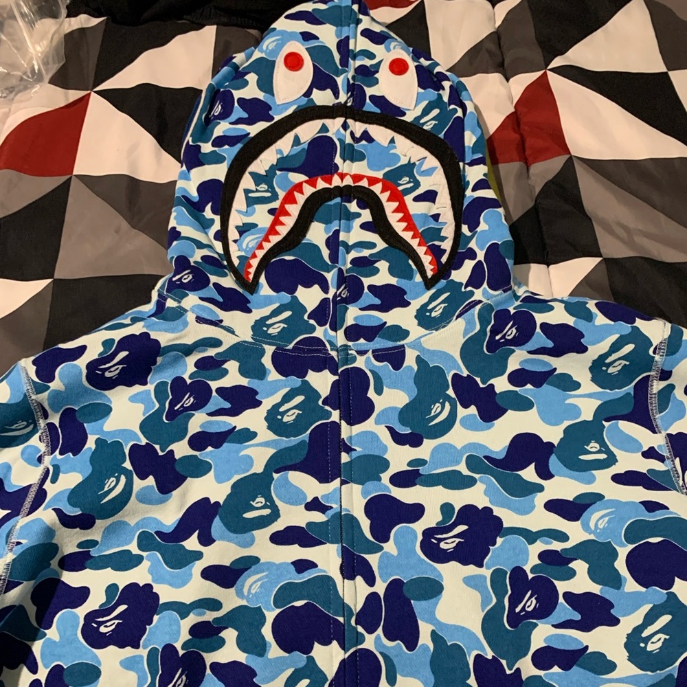 Bape ABC Camo Blue Full Zip Hoodie Men’s Large